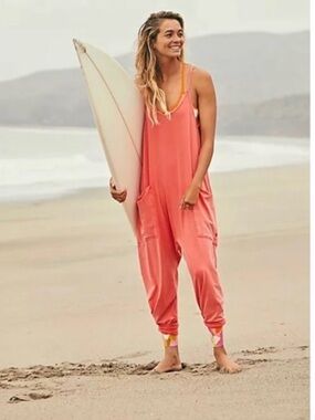 Free People Movement Hot Shot Onesie - Orange - size is S